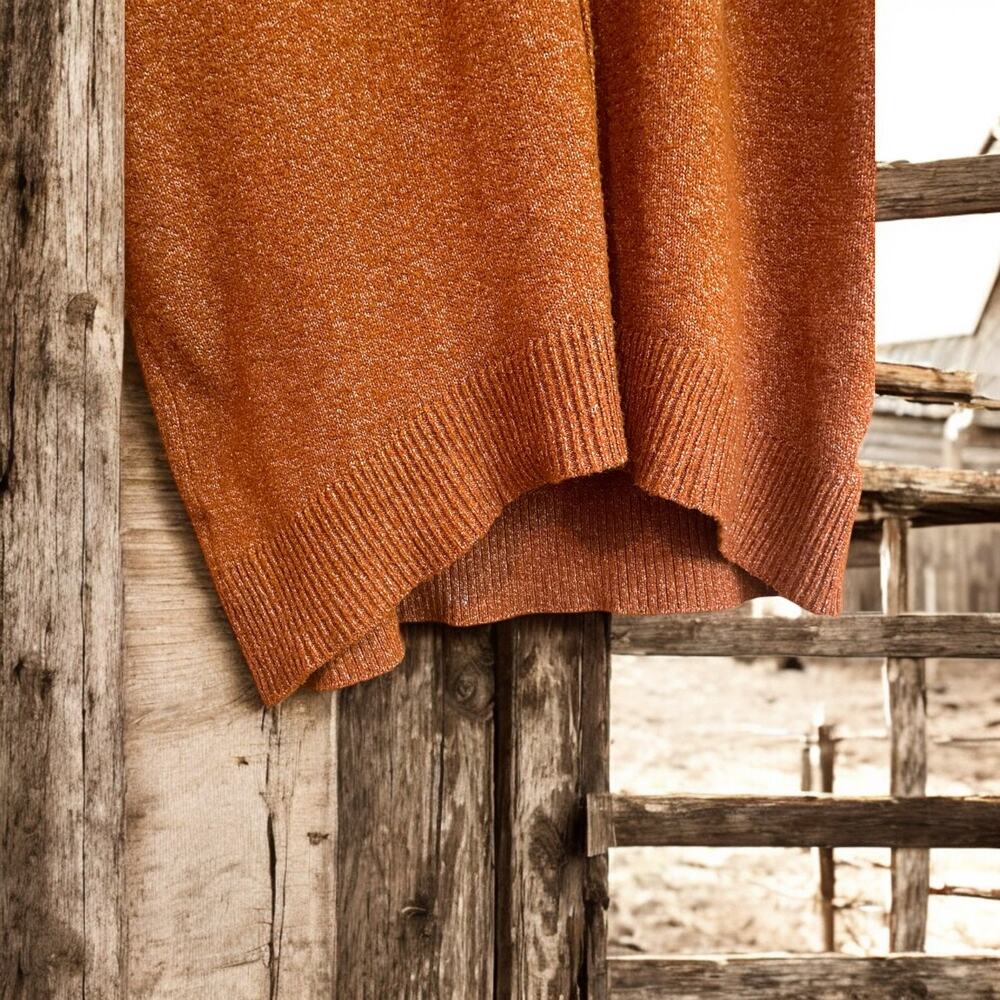 a.n.a Sweater V-Neck oversized Knit Rust Size Small - Picture 3 of 7
